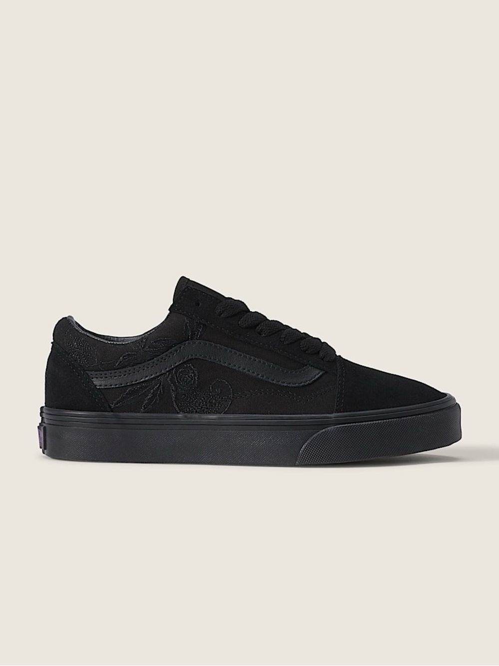 Vans Embroidered Lace Up Black Shoe Limited Edition Halloween In The Shadows